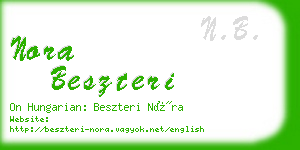 nora beszteri business card